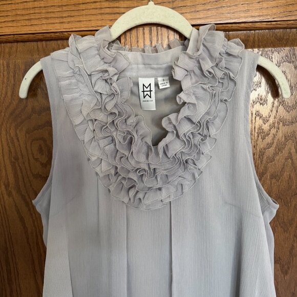 M by Marc Bouwer Ruffle Detail Silver Tunic, Small - Picture 2 of 7